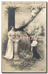 Old Postcard Fantaisie Letters Letter K