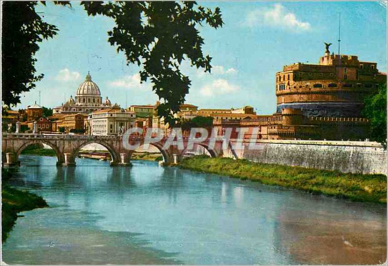 Postcard Modern Roma Bridge and Castle Sant Angelo