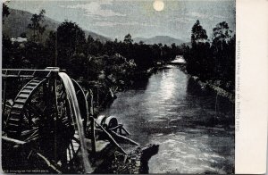 Australia Gold Digging on Ovens River Victoria Full Moon Unused Postcard H60