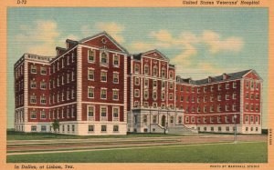 United State's Veterans Hospital Building Dallas Lisbon Texas Vintage Postcard
