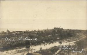 Alpena MI Bare Island c1905 Real Photo Postcard