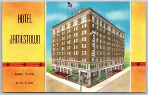 Jamestown New York 1940s Postcard Hotel Jamestown