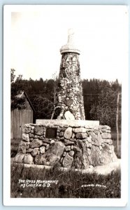 RPPC CUSTER, South Dakota SD ~ ROSS MONUMENT ca1920s StevensPostcard