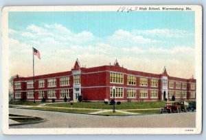 Warrensburg Missouri Postcard High School Exterior Building 1940 Vintage Antique