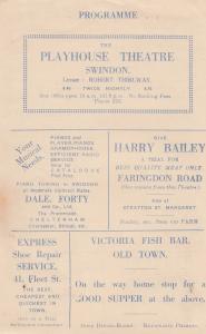 Swindon Playhouse Antique Musical Variety Show Fish & Chip Shop Ad 2x Programme