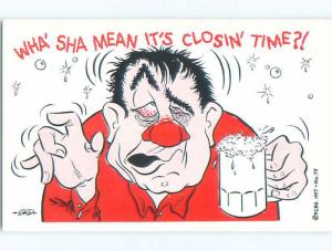 Unused 1957 comic signed DRUNK MAN AT CLOSING TIME k6380@