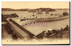 Old Postcard Saint Malo The Mole and the Remparts