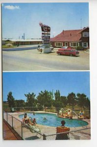 Clovis NM Silver Spur Motel Pool Old Cars Postcard