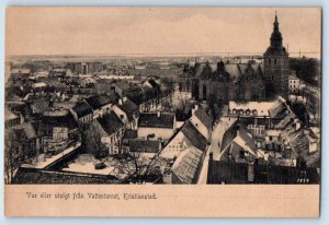 Scania Sweden Postcard View from the Water Tower Kristianstad c1905 Antique
