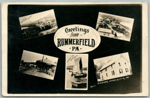 RUMMERFIELD PA ANTIQUE REAL PHOTO POSTCARD RPPC railroad station HERRICKVILLE