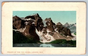 Valley Of The Ten Peaks, Laggan Alberta, Antique 1911 Embossed Postcard