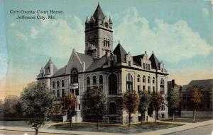 Jefferson City Missouri Cole Court House Street View Antique Postcard K51821
