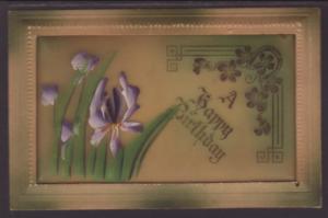 A Happy Birthday,Irises,Pillow Postcard