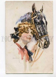 3029587 Head of HORSE & Lady. By USABAL #4684 Vintage