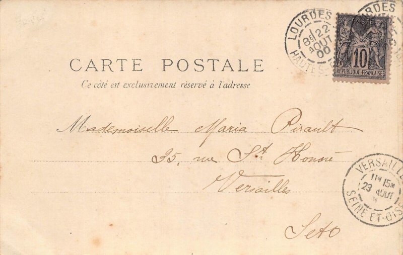 France 1900 Lourdes Pie du Ger Funiculaire Funicular vintage postcard