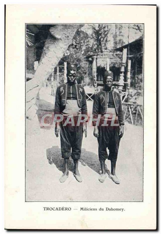 Militiamen Trocadero Old Postcard Dahomey