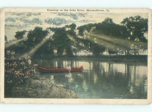 W-border RIVER SCENE Marshalltown Iowa IA AE6460