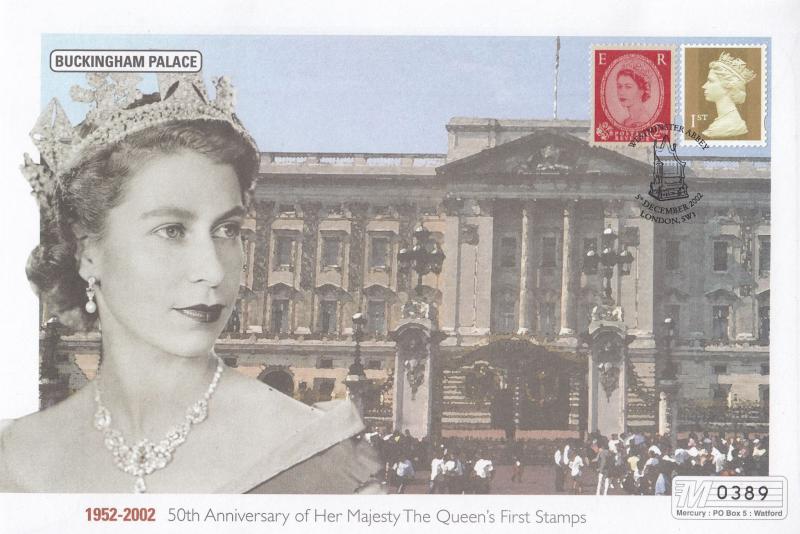 Buckingham Palace Queen Elizabeth II Golden Jubilee Rare Stamp 50th Anniversa...