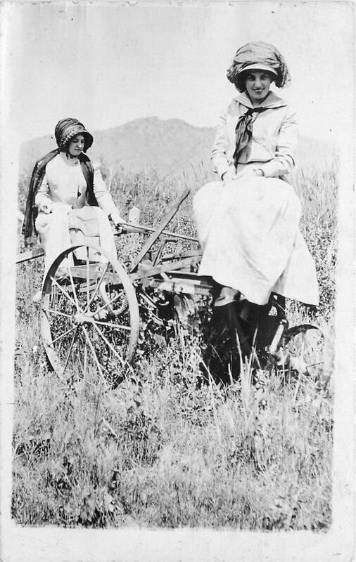 C-1910 Women Agriculture Equipment Great Falls Montana RPPC Photo Postcard 11638