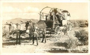 Postcard RPPC California Desert rat covered wagon 1946 Frasher 23-2727