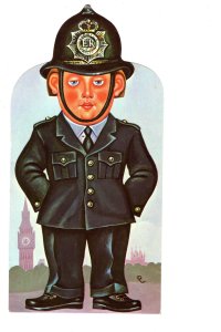Cutout Shape, London, England, Cartoon Guards, Novelty Vintage Postcard Police