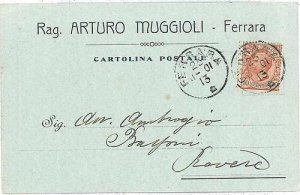 06552  CARTOLINA d'Epoca - FERRARA Citta': PUBBLICITARIA 1911