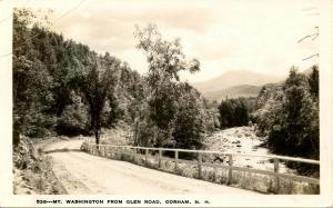 NH - Gorham. Mt Washington from Glen Rd  *RPPC  (Shorey Studio)  **RPO**