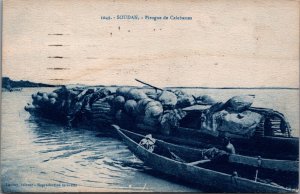 Sudan Pirogue de Calebasses Natives Postcard C041