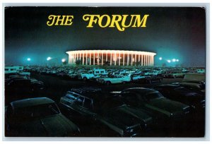 Los Angeles California Postcard Forum Stadium Exterior Classic Cars 1960 Antique