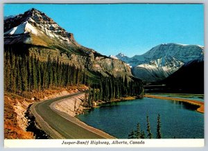 Sunwapta River, Jasper-Banff Highway, Jasper National Park AB, Chrome Postcard