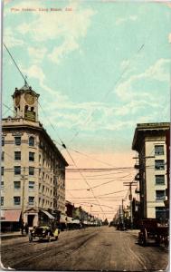 View of Pine Avenue, Street Scene, Long Beach California Vintage Postcard G09