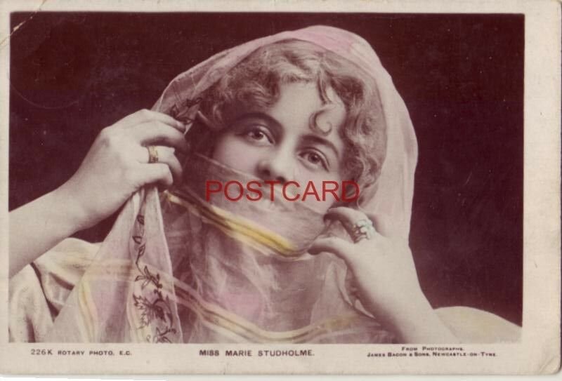 1905 English Victorian and Edwardian actress/singer MISS MARIE STUDHOLME