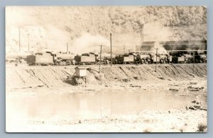 MULLENS WV STEAM LOCOMOTIVE SHOPS ANTIQUE REAL PHOTO POSTCARD RPPC