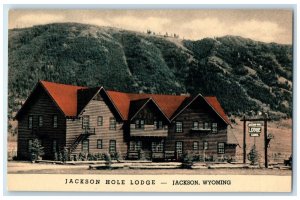 c1940s Jackson Hole Lodge Exterior Roadside Jackson Wyoming WY Unposted Postcard