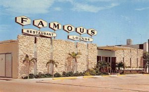 FAMOUS RESTAURANT & LOUNGE Lake Worth, Florida Roadside c1960s Vintage Postcard