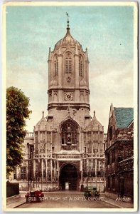 VINTAGE POSTCARD VIEW OF OLD TOM BELL TOWER AT OXFORD ENGLAND U.K.c. 1920