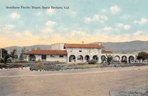 Pair Of Santa Barbara California Southern Pacific Depot RR Antique PCs K26696