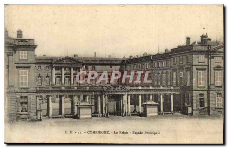 Compiegne Old Postcard The main facade palace