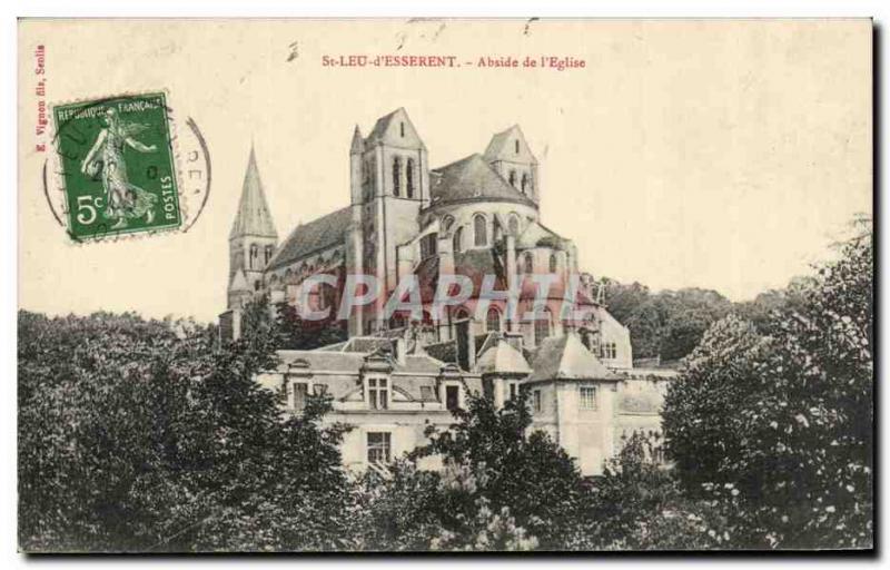 Postcard Old St Leu d Esserent church Apse of I