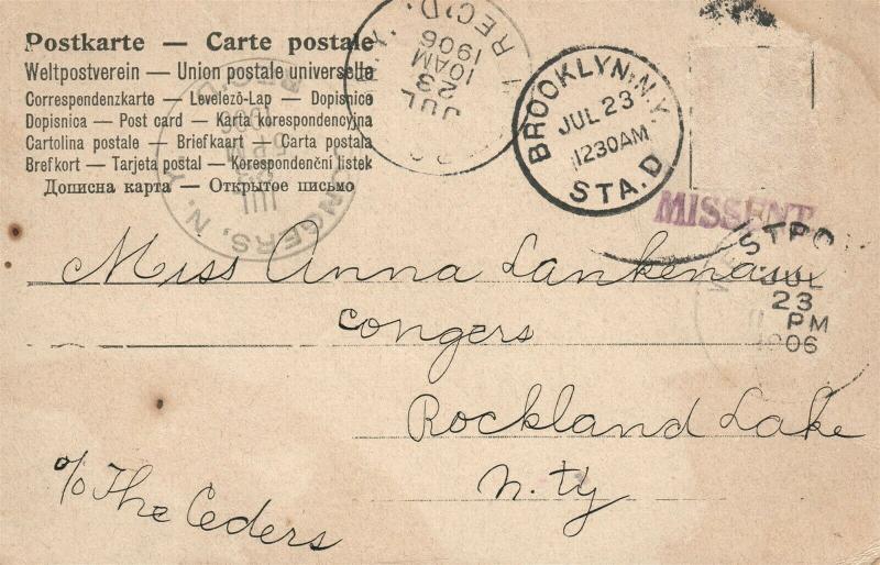 Schwarz Americana Romantische Liebespaar 1906 Undivided Antik Postkarte