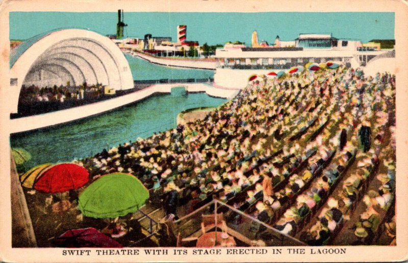 1933 Chicago World's Fair Swift Theatre With Stage Erected In The lagoon