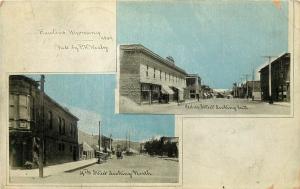 c1910 Printed Postcard 2 Views Rawlins WY, Cedar Street & 4th Street, Carbon Co.