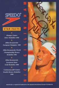 Nick Gillingham Swimming Olympic Games Hand Signed Photo