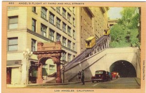 Angel Flight at Third and Hill Streets Los Angeles California 1930s Cars