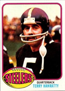 1976 Topps Football Card Terry Hanratty Pittsburgh Steelers sk4442