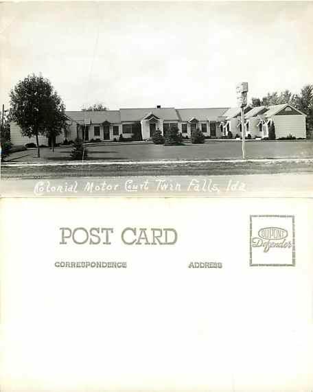 Colonial Motor Court, Twin Falls, Idaho ID, RPPC