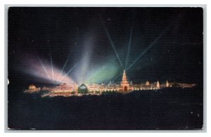 Vintage 1915 Postcard Panoramic View at Night Panama Pacific International Expo