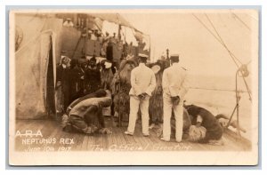 RPPC ARA Argentina Navy Neptune Party Neptunus Rex June 10th 1917 Postcard P25