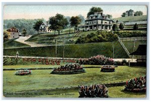 Scenic View Flower Beds At Entrance Rock Springs Park West Virginia WV Postcard