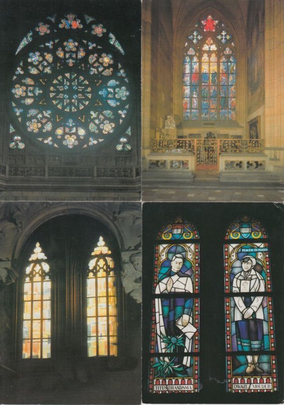 CHURCH GLASS WINDOWS 75 Modern Postcards pre-1980 (L2544)